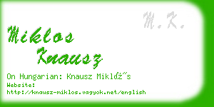 miklos knausz business card